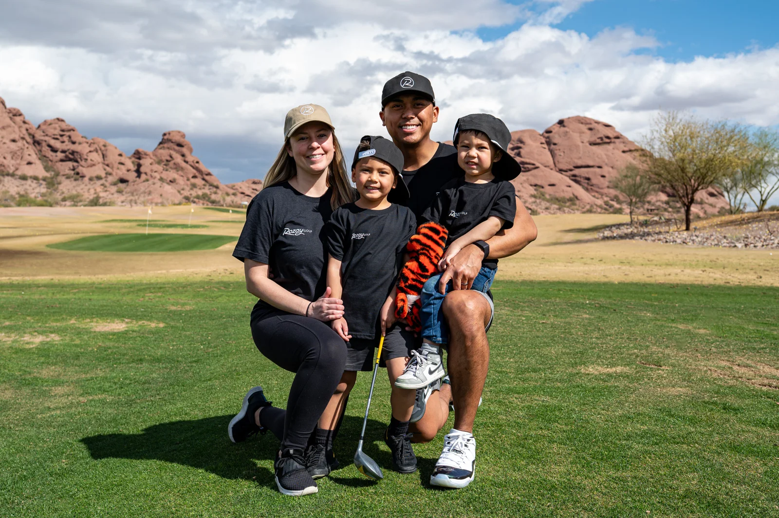 Alec and Lauren Rosales with their family