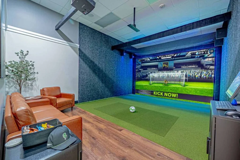 A private Full Swing bay and lounge at Rozay Golf